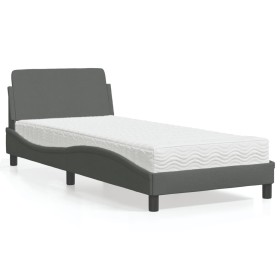 Cama con colchón tela gris oscuro 90x200 cm de vidaXL, Camas y somieres - Ref: Foro24-3208325, Precio: 237,32 €, Descuento: %