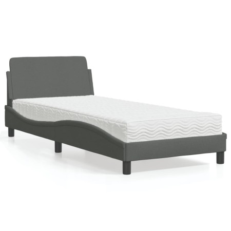 Cama con colchón tela gris oscuro 90x200 cm de vidaXL, Camas y somieres - Ref: Foro24-3208325, Precio: 237,32 €, Descuento: %