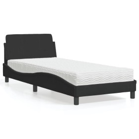 Cama con colchón terciopelo negro 90x200 cm de vidaXL, Camas y somieres - Ref: Foro24-3208333, Precio: 258,73 €, Descuento: %