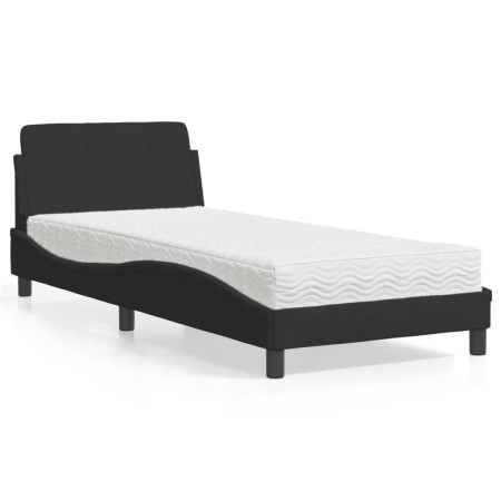 Cama con colchón terciopelo negro 90x200 cm de vidaXL, Camas y somieres - Ref: Foro24-3208333, Precio: 258,73 €, Descuento: %