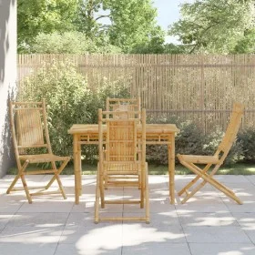 Sillas de jardín plegables 4 unidades bambú 46x66x99 cm de vidaXL, Sillas de jardín - Ref: Foro24-3278511, Precio: 289,52 €, ...