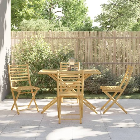 Juego de comedor de jardín 5 piezas bambú de vidaXL, Conjuntos de jardín - Ref: Foro24-3278530, Precio: 348,21 €, Descuento: %