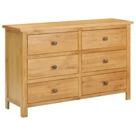 Cajonera de madera de roble macizo 105x33,5x73 cm de vidaXL, Cajoneras - Ref: Foro24-289196, Precio: 390,30 €, Descuento: %