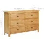 Cajonera de madera de roble macizo 105x33,5x73 cm de vidaXL, Cajoneras - Ref: Foro24-289196, Precio: 390,30 €, Descuento: %