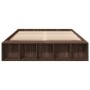 Estructura de cama madera de ingeniería marrón roble 150x200 cm de vidaXL, Camas y somieres - Ref: Foro24-3280565, Precio: 17...