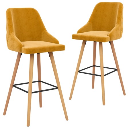Taburetes de cocina 2 unidades terciopelo amarillo de vidaXL, Taburetes de cocina - Ref: Foro24-289470, Precio: 177,41 €, Des...
