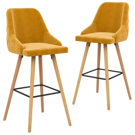 Taburetes de cocina 2 unidades terciopelo amarillo de vidaXL, Taburetes de cocina - Ref: Foro24-289470, Precio: 174,74 €, Des...