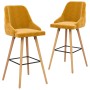 Taburetes de cocina 2 unidades terciopelo amarillo de vidaXL, Taburetes de cocina - Ref: Foro24-289470, Precio: 177,41 €, Des...