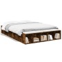 Estructura de cama madera de ingeniería roble ahumado 140x190cm de vidaXL, Camas y somieres - Ref: Foro24-3280584, Precio: 13...