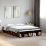 Estructura de cama madera de ingeniería roble ahumado 140x190cm de vidaXL, Camas y somieres - Ref: Foro24-3280584, Precio: 13...