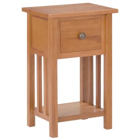 Mesa revistero con cajón madera maciza de roble 35x27x55 cm de vidaXL, Mesas auxiliares - Ref: Foro24-289182, Precio: 98,91 €...