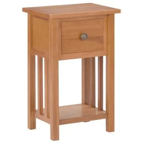 Solid oak wood magazine table with drawer 35x27x55 cm by vidaXL, Side tables - Ref: Foro24-289182, Price: 97,53 €, Discount: %