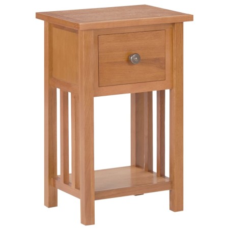Mesa revistero con cajón madera maciza de roble 35x27x55 cm de vidaXL, Mesas auxiliares - Ref: Foro24-289182, Precio: 98,91 €...