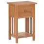 Mesa revistero con cajón madera maciza de roble 35x27x55 cm de vidaXL, Mesas auxiliares - Ref: Foro24-289182, Precio: 97,53 €...