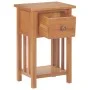 Mesa revistero con cajón madera maciza de roble 35x27x55 cm de vidaXL, Mesas auxiliares - Ref: Foro24-289182, Precio: 97,53 €...