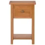 Mesa revistero con cajón madera maciza de roble 35x27x55 cm de vidaXL, Mesas auxiliares - Ref: Foro24-289182, Precio: 97,53 €...