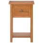 Mesa revistero con cajón madera maciza de roble 35x27x55 cm de vidaXL, Mesas auxiliares - Ref: Foro24-289182, Precio: 98,91 €...