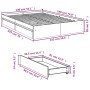 Cama con cajones madera de ingeniería marrón roble 140x200 cm de vidaXL, Camas y somieres - Ref: Foro24-3280663, Precio: 207,...