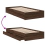 Cama con cajones madera de ingeniería marrón roble 100x200 cm de vidaXL, Camas y somieres - Ref: Foro24-3280677, Precio: 135,...