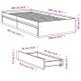 Cama con cajones madera de ingeniería marrón roble 100x200 cm de vidaXL, Camas y somieres - Ref: Foro24-3280677, Precio: 135,...