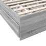 Cama con cajones madera de ingeniería gris Sonoma 90x190 cm de vidaXL, Camas y somieres - Ref: Foro24-3280711, Precio: 134,84...