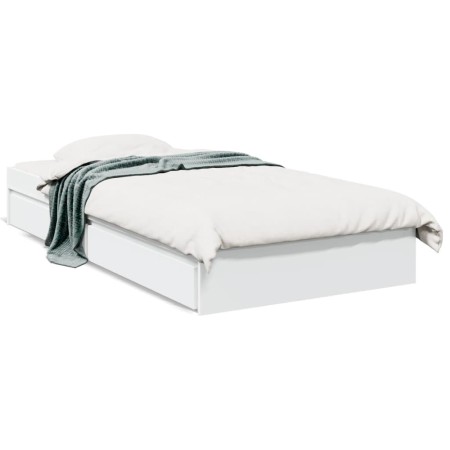 Cama con cajones madera de ingeniería blanca 75x190 cm de vidaXL, Camas y somieres - Ref: Foro24-3280713, Precio: 125,09 €, D...