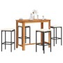 Mesa y taburetes de jardín 5 pzas madera acacia ratán PE negro de vidaXL, Conjuntos de jardín - Ref: Foro24-3295283, Precio: ...