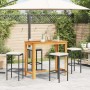 Mesa y taburetes de jardín 5 pzas madera acacia ratán PE negro de vidaXL, Conjuntos de jardín - Ref: Foro24-3295283, Precio: ...