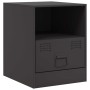 Mesita de noche acero negra 34,5x39x44 cm de vidaXL, Mesitas de noche - Ref: Foro24-841751, Precio: 52,18 €, Descuento: %