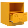 Mesitas de noche 2 uds acero amarillo mostaza 34,5x39x44 cm de vidaXL, Mesitas de noche - Ref: Foro24-841758, Precio: 82,28 €...