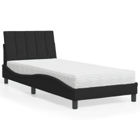 Cama con colchón terciopelo negro 90x190 cm de vidaXL, Camas y somieres - Ref: Foro24-3208570, Precio: 262,76 €, Descuento: %
