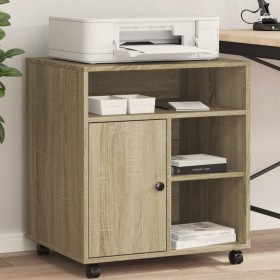 Soporte para impresora con ruedas roble Sonoma 60x50x67 cm de vidaXL, Soportes para impresoras - Ref: Foro24-840627, Precio: ...