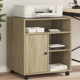 Soporte para impresora con ruedas roble Sonoma 60x50x67 cm de vidaXL, Soportes para impresoras - Ref: Foro24-840627, Precio: ...