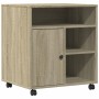 Soporte para impresora con ruedas roble Sonoma 60x50x67 cm de vidaXL, Soportes para impresoras - Ref: Foro24-840627, Precio: ...