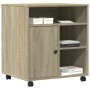 Soporte para impresora con ruedas roble Sonoma 60x50x67 cm de vidaXL, Soportes para impresoras - Ref: Foro24-840627, Precio: ...