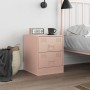Mesita de noche acero rosa 34,5x39x44 cm de vidaXL, Mesitas de noche - Ref: Foro24-841621, Precio: 53,92 €, Descuento: %