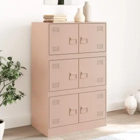 Aparador de acero rosa 67x39x107 cm by vidaXL, Sideboards - Ref: Foro24-841656, Price: 129,43 €, Discount: %