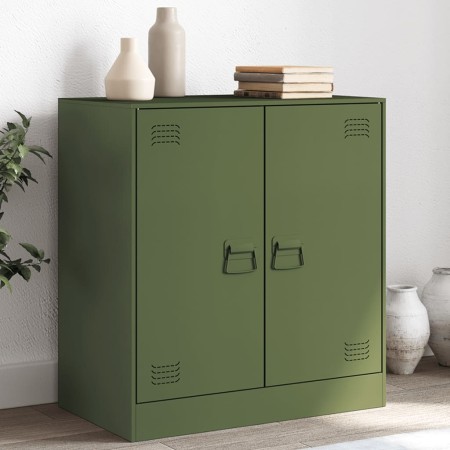 Aparador de acero verde oliva 67x39x73 cm de vidaXL, Aparadores - Ref: Foro24-841677, Precio: 105,91 €, Descuento: %