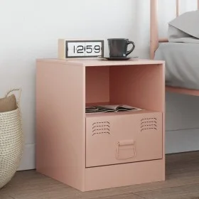 Mesita de noche acero rosa 34,5x39x44 cm von vidaXL, Nachttische - Ref: Foro24-841753, Preis: 53,87 €, Rabatt: %