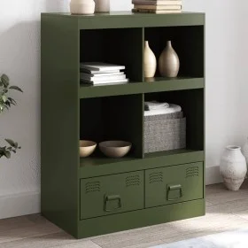 Aparador de acero verde oliva 67x39x95 cm de vidaXL, Aparadores - Ref: Foro24-841803, Precio: 119,71 €, Descuento: %