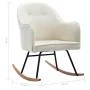 Silla mecedora de terciopelo blanco crema de vidaXL, Mecedoras - Ref: Foro24-289901, Precio: 174,34 €, Descuento: %