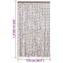 Cortina antimoscas chenilla beige y blanco 118x220 cm de vidaXL, Mosquiteras para ventanas - Ref: Foro24-4004892, Precio: 71,...
