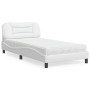 Cama con colchón cuero sintético blanco 100x200 cm de vidaXL, Camas y somieres - Ref: Foro24-3208704, Precio: 305,08 €, Descu...