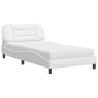 Cama con colchón cuero sintético blanco 100x200 cm de vidaXL, Camas y somieres - Ref: Foro24-3208704, Precio: 305,08 €, Descu...