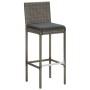 Mesa y taburetes de jardín 7 pzas madera acacia ratán PE gris de vidaXL, Conjuntos de jardín - Ref: Foro24-3295281, Precio: 6...