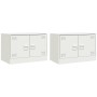 Muebles para TV 2 unidades acero blanco 67x39x44 cm de vidaXL, Muebles TV - Ref: Foro24-841642, Precio: 109,14 €, Descuento: %