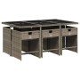 Set comedor jardín 7 pzas y cojines ratán sintético gris de vidaXL, Conjuntos de jardín - Ref: Foro24-3277855, Precio: 422,82...