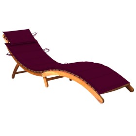 Tumbona de jardín con cojín madera maciza de acacia de vidaXL, Tumbonas - Ref: Foro24-3061581, Precio: 185,87 €, Descuento: %