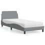 Cama con colchón tela gris claro 90x190 cm de vidaXL, Camas y somieres - Ref: Foro24-3208304, Precio: 246,89 €, Descuento: %