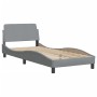 Cama con colchón tela gris claro 90x190 cm de vidaXL, Camas y somieres - Ref: Foro24-3208304, Precio: 246,89 €, Descuento: %